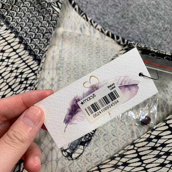 Jessica Simpson Romper Womens M Medium Cream Black Paola Fringe Tassel Flap - Picture 7 of 16